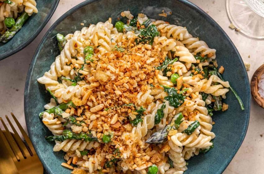 Fusilli with Spring Vegetables and Breadcrumbs Recipe